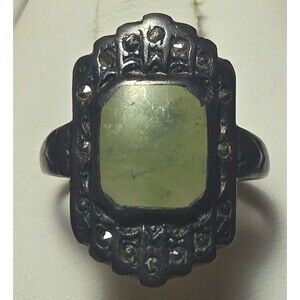 Old Art Deco Vintage sterling silver ring sz 5
